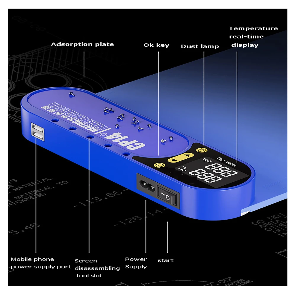 CP14+ LCD Screen Remover Heating Pad 14-inch 120°C 150W for Mobile Phone iPad Screen Disassembly Repair Station Tools