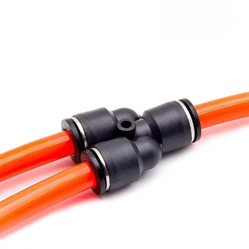 1pcs Black Pipe Fittings Plastic Pneumatic Air Connector Fitting Quick Push PY Connect 4mm 6mm 8mm 10mm 12mm Hose Connect