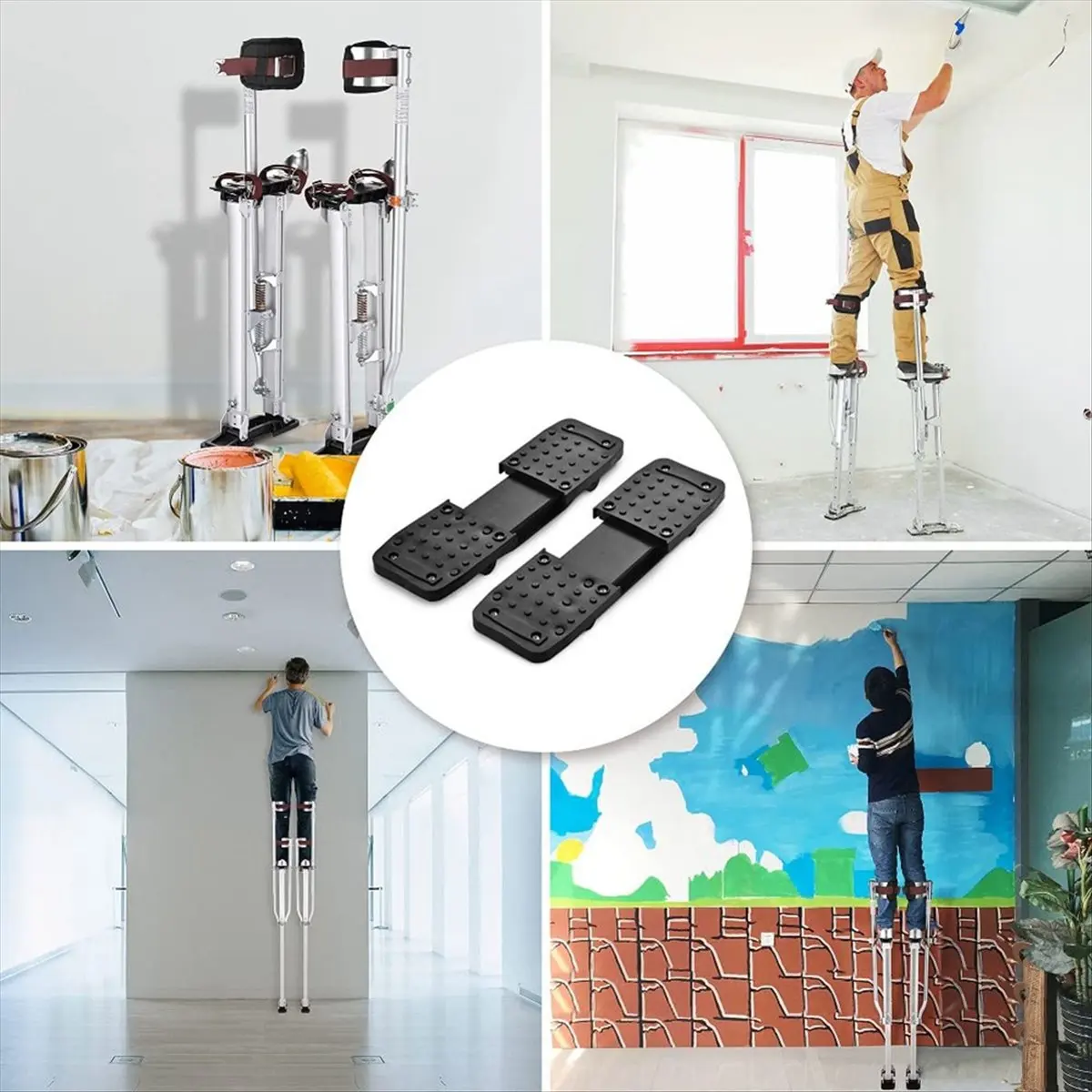 2026 + Drywall Stilt Soles Replacement Kits,Stilts Accessories Replacement Kit, Anti-Slip Pads for Drywall, Non-Slip Floor Pads