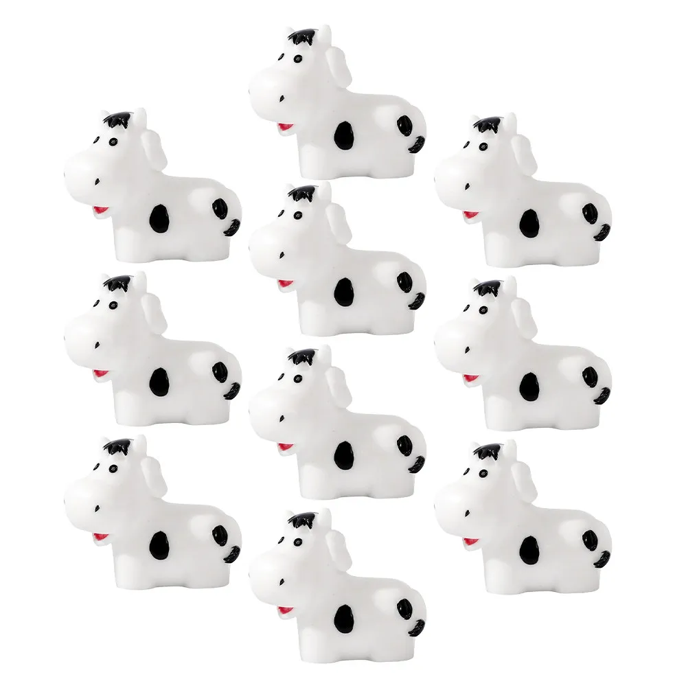 

10 шт. миниатюрных фигурок коров из смолы, милые маленькие коровы для декора сада, украшения для дома и улицы, для сказочного сада, DIY, топпер для торта