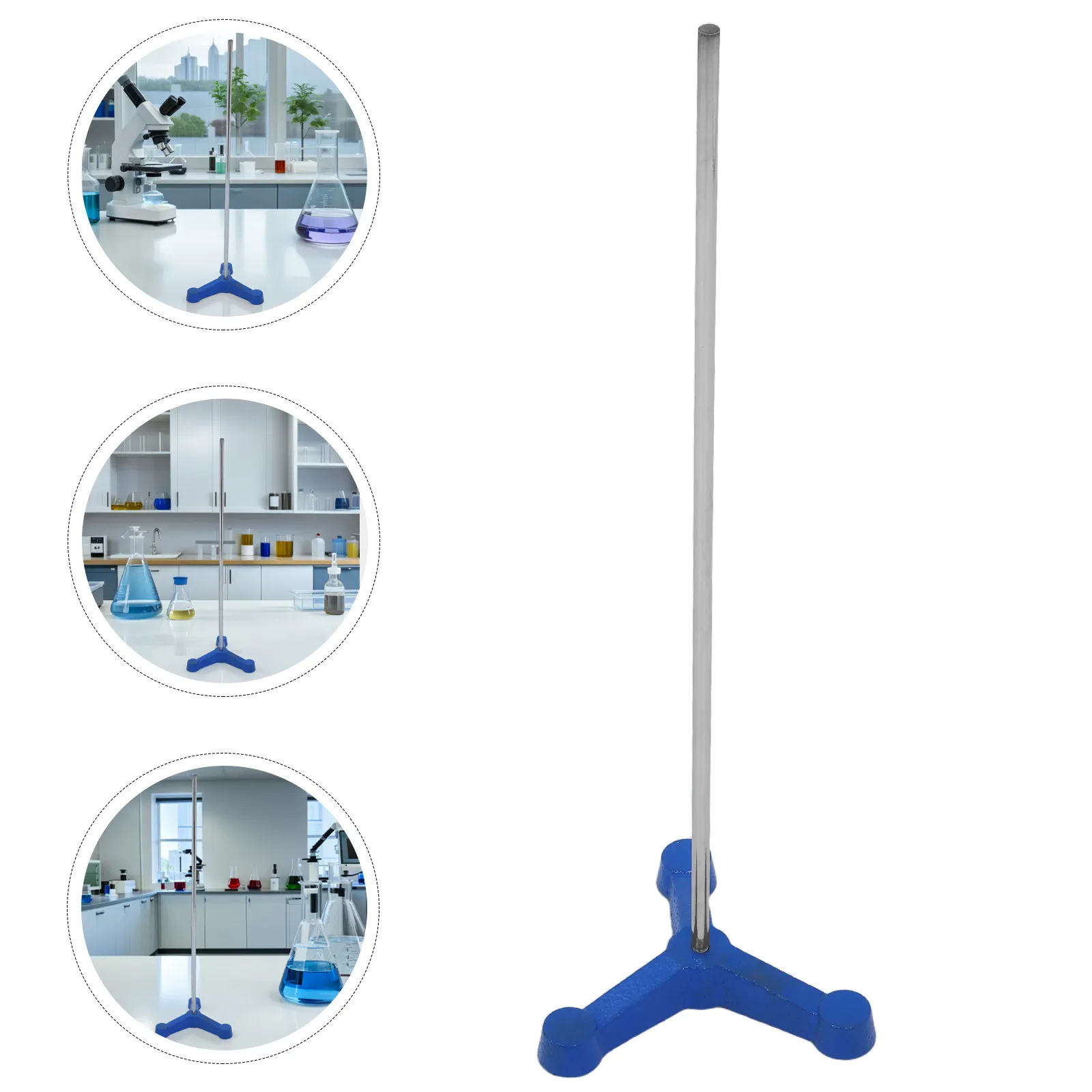 Laboratory Retort Stand Metal Base Long Rod Tripod Stable Glassware Holder for Chemistry Experiments