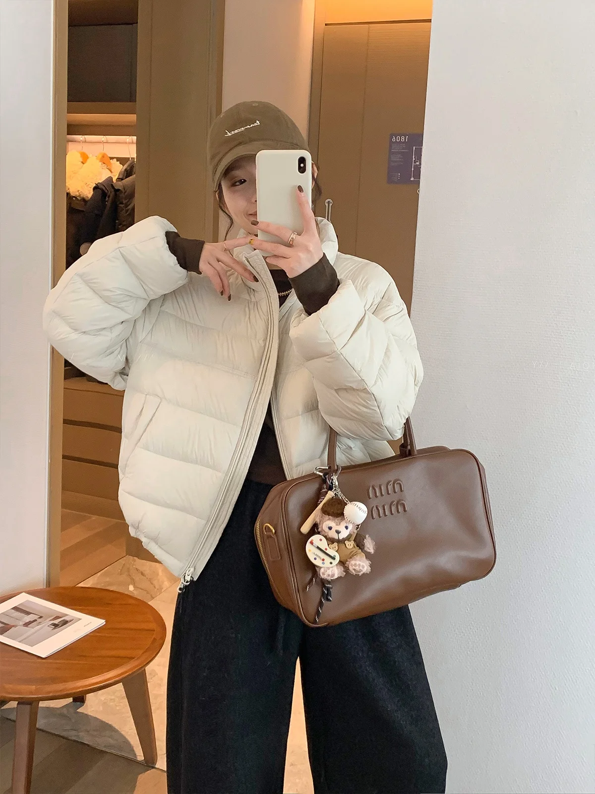 

Thiened Yellow Du down Puffer Jaet Women's Winter New Sle Bread Clothes Warm Outerwear Love Devil Fi Brand