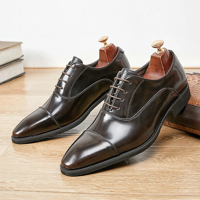 

Patent Leather Mens Wedding Oxfords Shoes 2024 Autumn Handmade Quality Comfortable Fashion British Style Dress Social Shoes Man