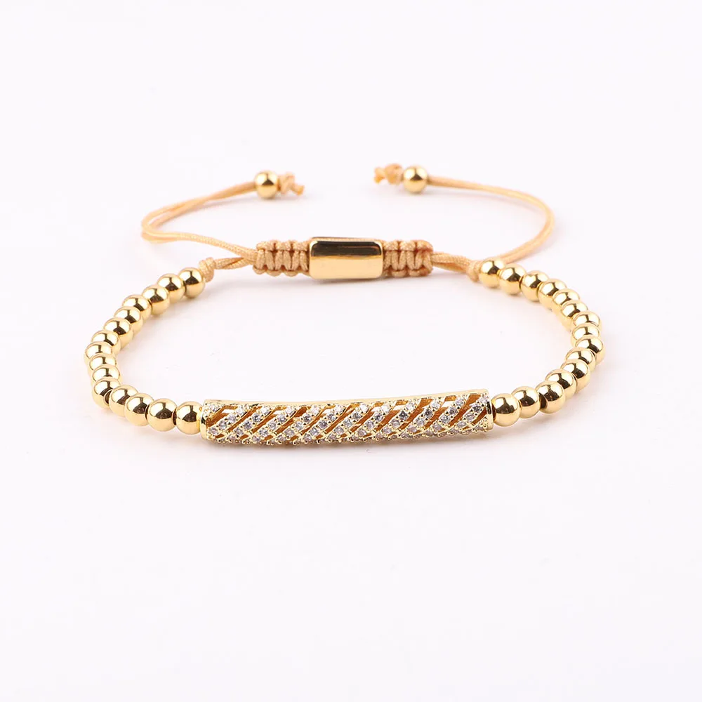 

JARAVVI High Quality Cubic Zirconia Charm Stainless Steel Beads Macrame Friendship Bracelet Women Men Jewelry Gift