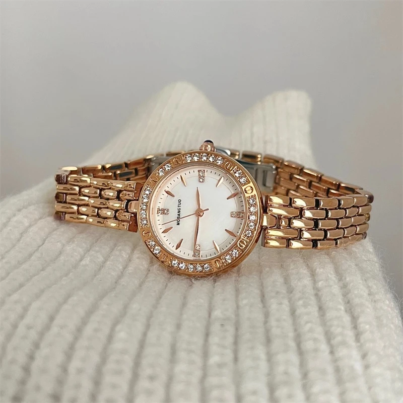 2025 waterproof quartz watch birthday gift niche light luxury fashion classic trend women's watch elegant and simple