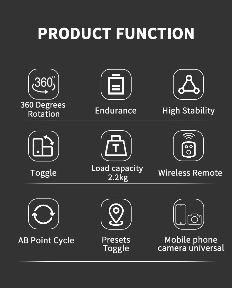 ZIFON YT-1500 Pro 파노라마 전기 팬 틸트 360도 회전 2.2kg 내하중