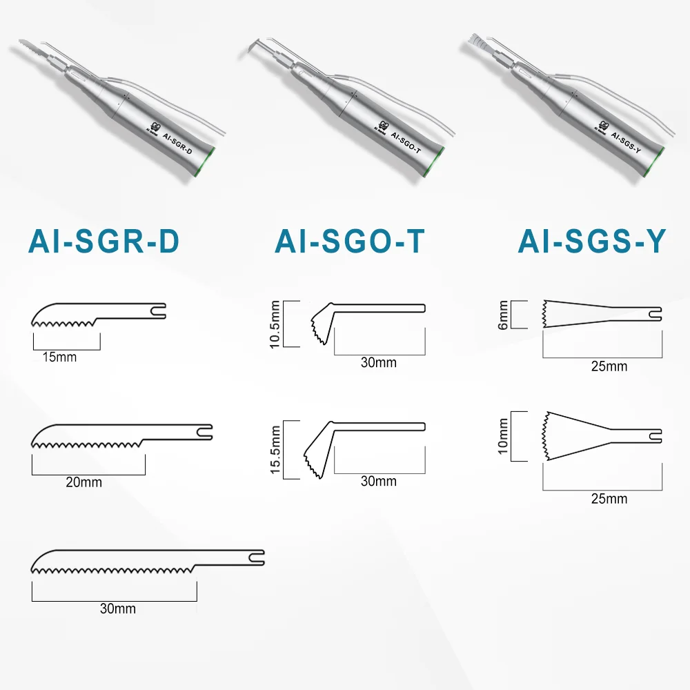 Dental Micro Saw Handpiece 3:1 Reduction 1.8mm Reciprocating/ 17° Oscillating /3° Sagittal With External Water Nozzle Non-Optic