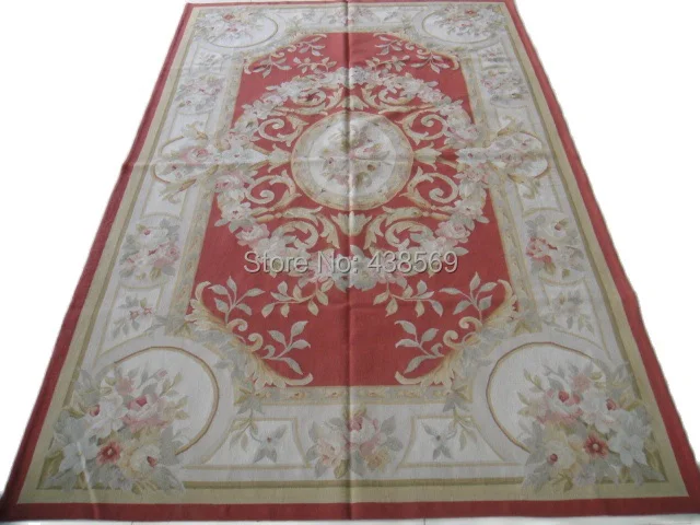 

Free Shipping 5'X8' French Woolen Aubusson rug handmade 100% New Zealand wool rugs and carpets