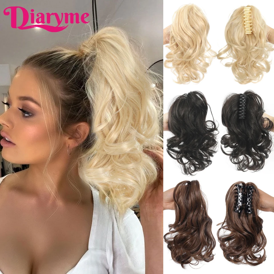 Claw Ponytail Hair Extensions Synthetic Short Wavy Ponytail Hairpiece Accessories For Women Natural False Hair Pigtails Wig Tail