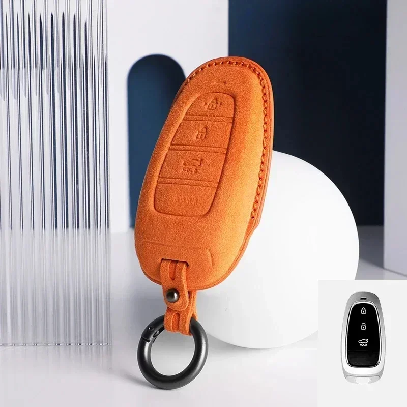 

Замша из алькантары, высококачественный чехол для дистанционного ключа автомобиля, держатель для смарт-брелока, сумка, аксессуары для Hyundai Tucson L 2022 2023,