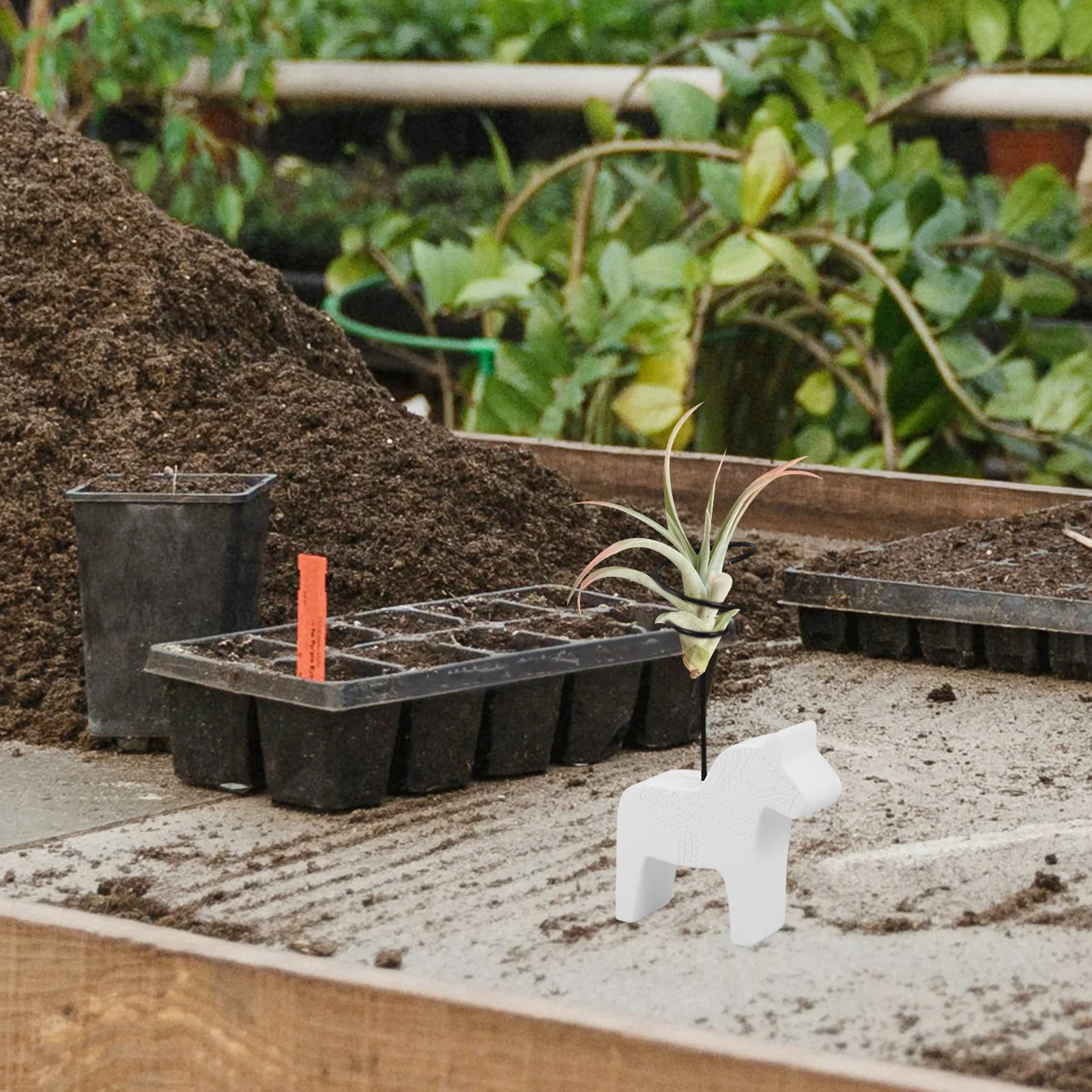 

Waterproof Cement Air Plant Holder Decorative Tabletop Stand for Air Plants Tillandsia Plant Display Rack Home Office Decor