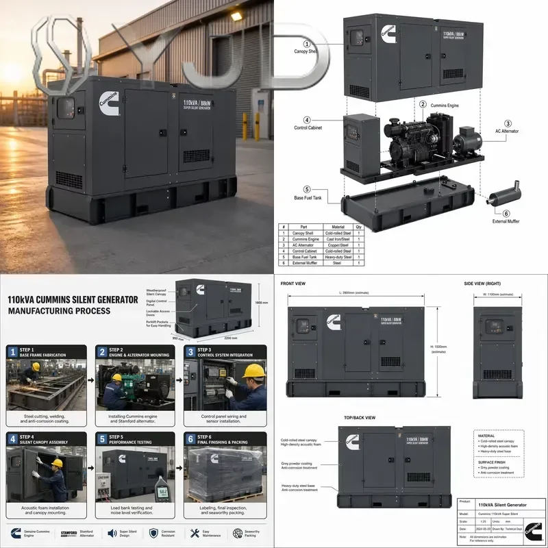 EAC CE Weichai Yuchai 300kw 400kw 500kw Three Phase Natural LPG Engine Generator Motor Set High