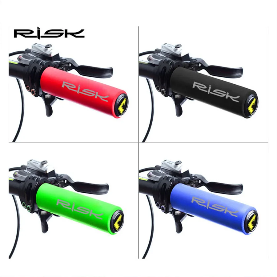 RISK Bicycle Handlebar Grips MTB Bike Grips With Dust Plug Shock-Absorbing Anti-skid Bike Grips Cycling Handle Cover