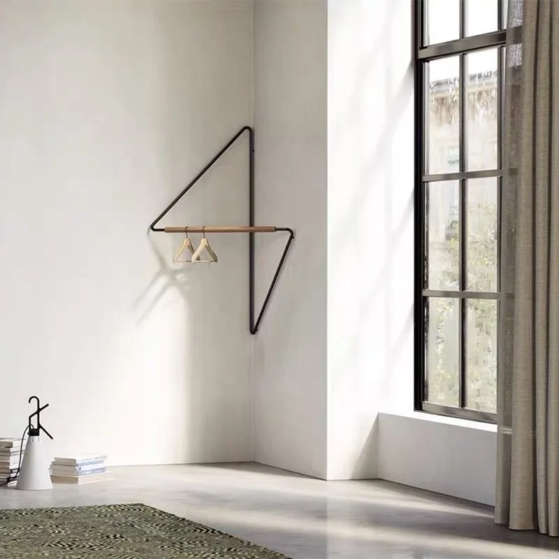 Clothing Rack Coat Corner Hanger Modern Household Corner Coat Rack Ironwork Wall Hanging Rack Storage Shelves Racks Clothing