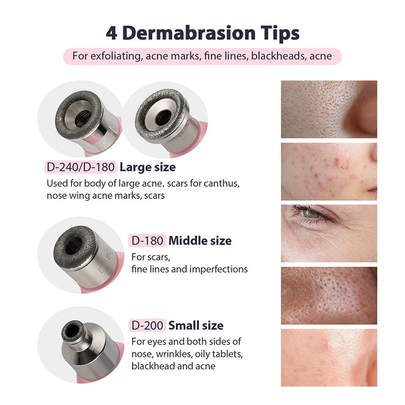 ABUD-draagbaar gezichtsreinigingsapparaat Diamond Peening Machine Microdermabrasie Handheld Exfoliator Mee-eter verwijderen