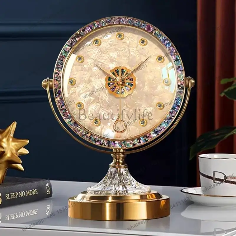Metal Elegant Premium Table Clock Fashion Purple Nordic Luxury Digital Clock Bedroom Vintage Orologio Da Parete Room Decorations