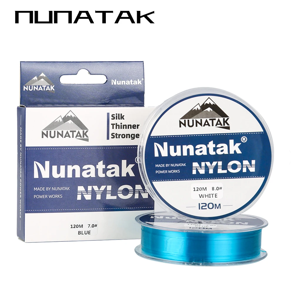 2024 NUNATAK New Nylon Fishing Line Full 120M Japan High Quality Monofilament Carp Line White Blue Green Nylon Sea Fishing Line