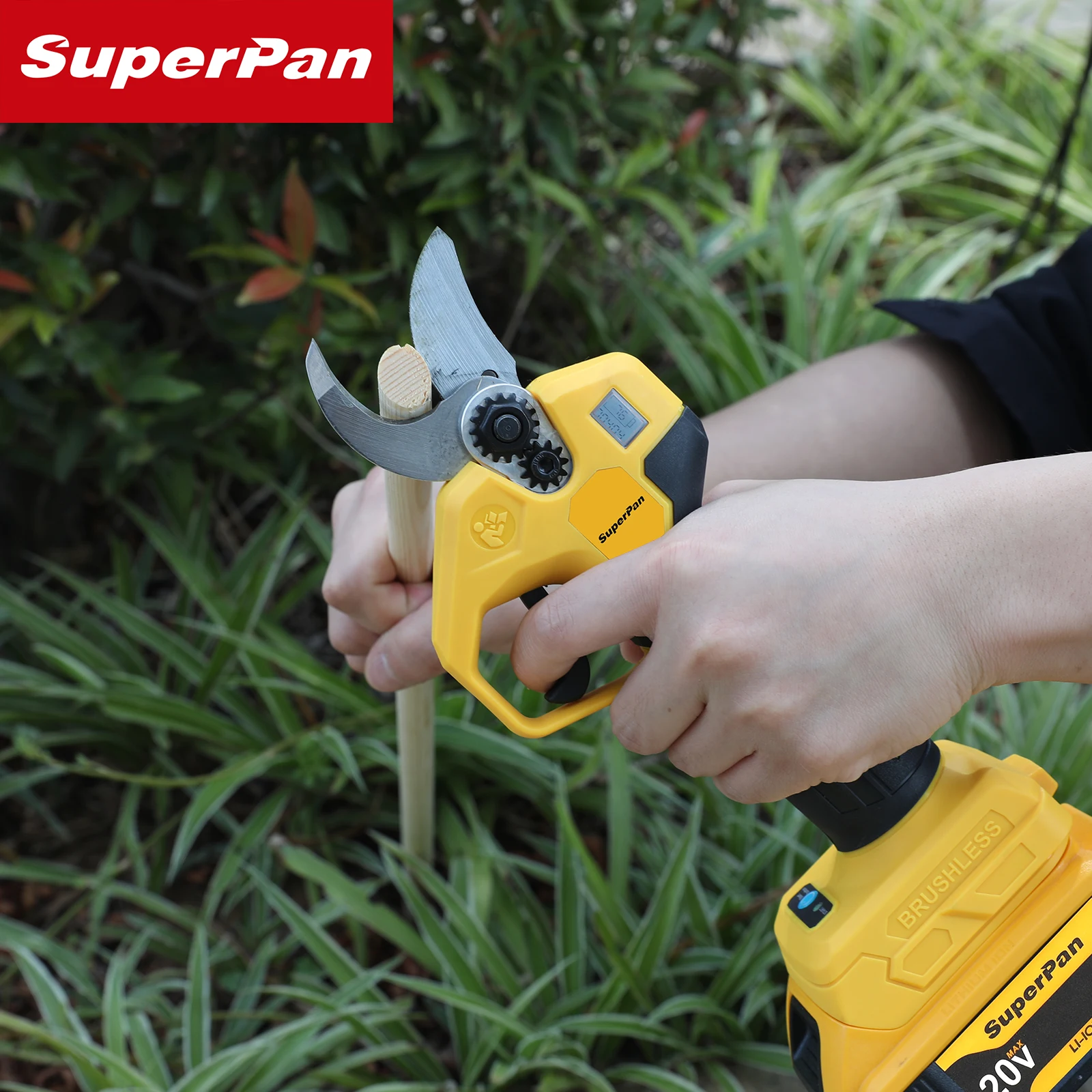 

2026 New Superpan 18V Brushless Cordless Pruning Shears – Perfect for Effortless and Precise Fruit Tree & Branch Trimming