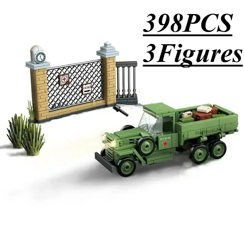 

Military Tank WW2 German Army GAZ AAA Medium Duty Military Truck Building Block Brick RSO/01 Track Tractor Model Kids Toys