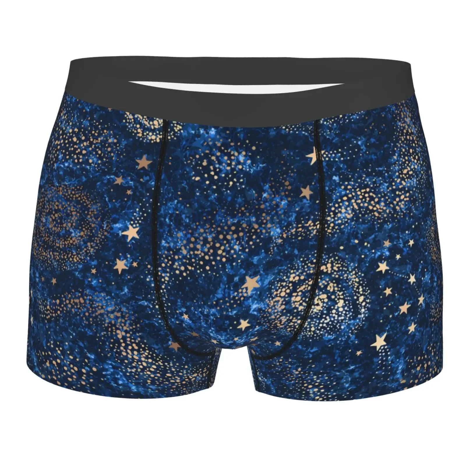 Gold Nebula Constellations And Stars Man's Boxer Briefs Breathable Funny Underwear High Quality Print Shorts Gift Idea