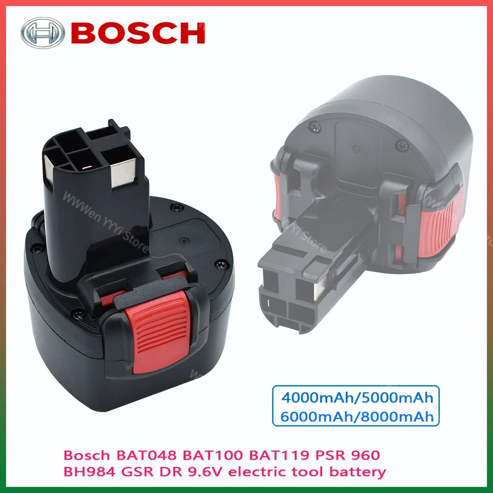 

Bosch 6800mAh 9.6V NI-MH Replacement Battery PSR 960 BAT048 BAT119 BAT100 BH984 BPT1041 23609 32609 PSR960 GSR 9 6V E-2 GSR