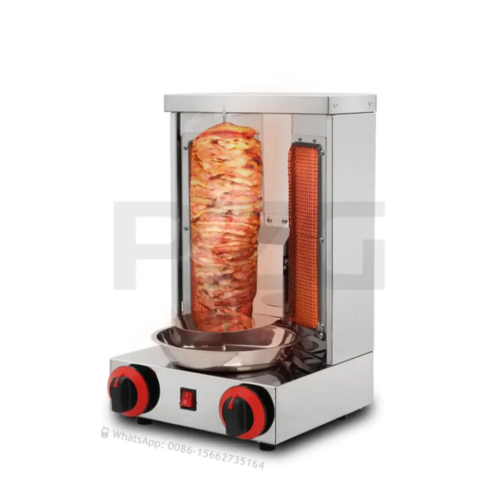 

2 Burners Stainless Steel Natural Gas LPG Doner Kebab Machine Kebab Grill Brazilian Shawarma Machines For Sale