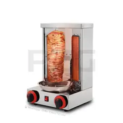 2 Burners Stainless Steel Natural Gas LPG Doner Kebab Machine Kebab Grill Brazilian Shawarma Machines For Sale