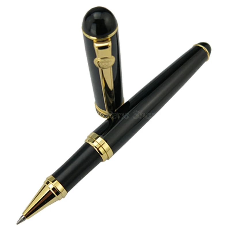 Duke D2 Professional Roller Ball Ballpoint Pen Black Barrel Gold Trim Stationery Supplies Writing Tool Pen Gift