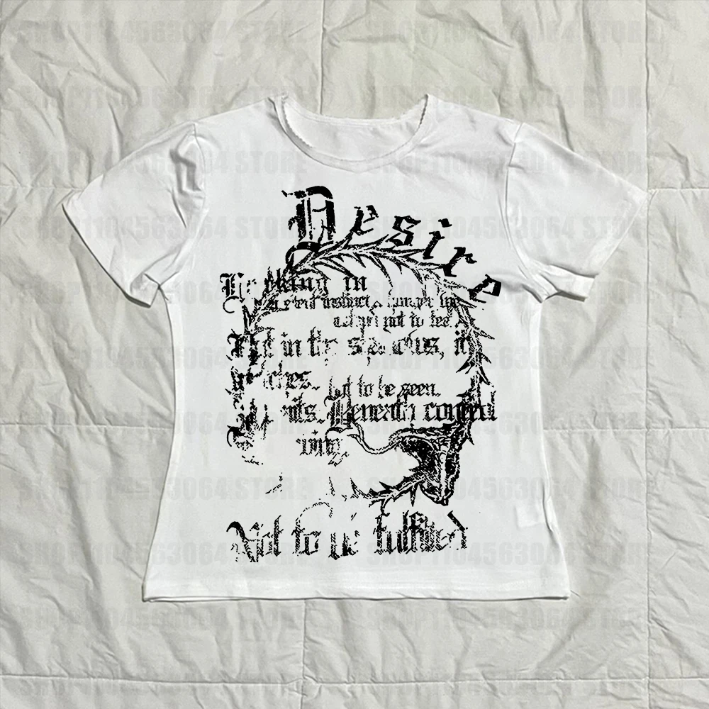 Letter girl shirt Y2k clothing women's clothing 90s women's clothing retro pattern T-shirt short sleeved women's T-shirt Harajuk
