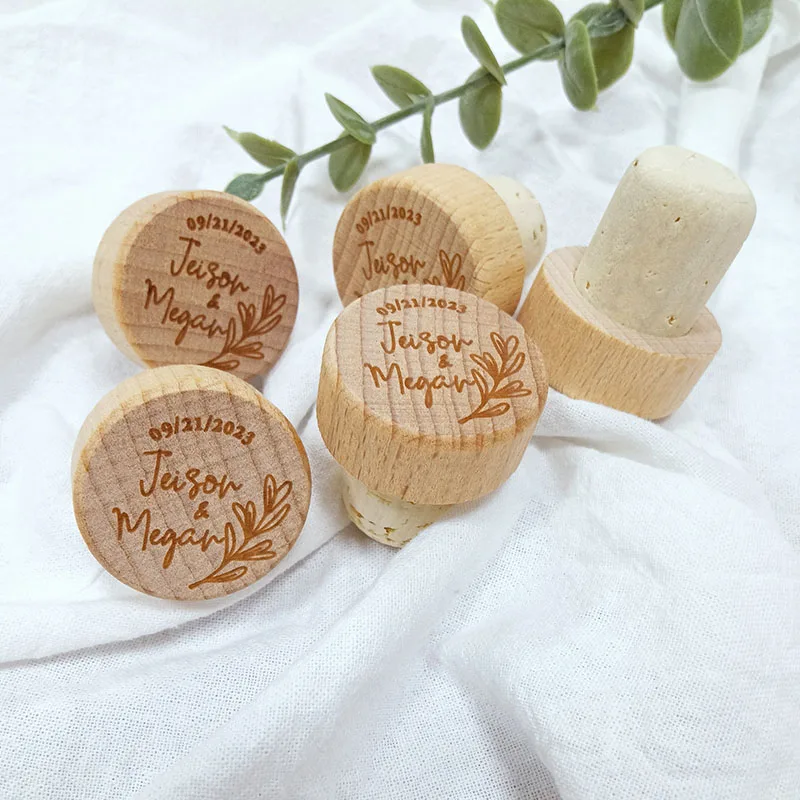 

Personalized Wine Corks Wooden Bottle Stopper Custom Name Date Wine Stopper Engagement Party Wedding Favors Gifts For Guests