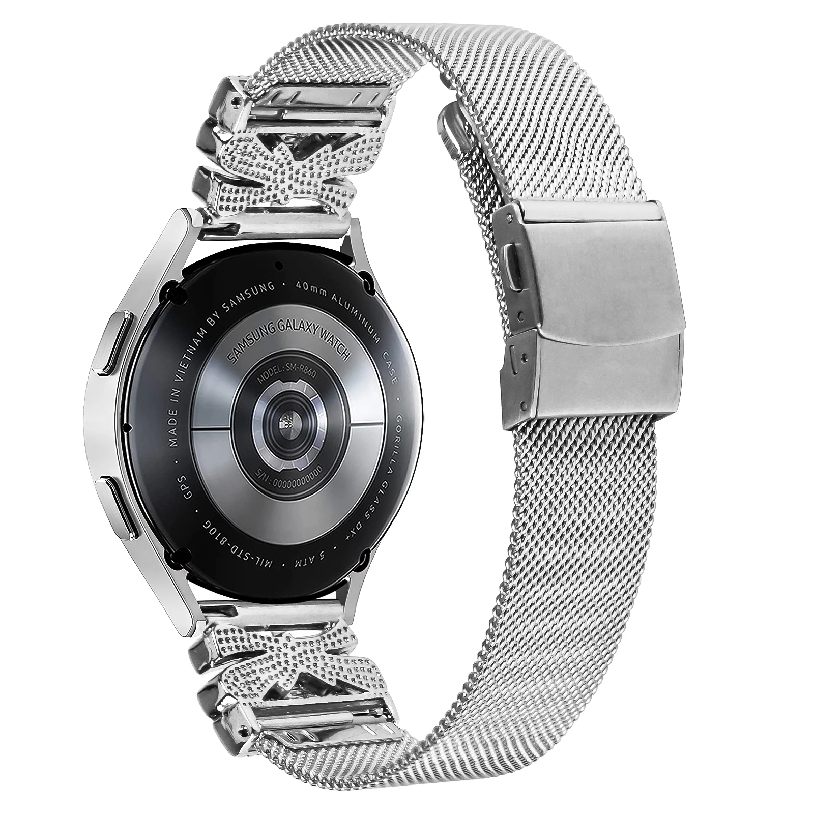 Samsung Galaxy Watch6 / Watch6 クラシック 20MM ステンレススチール時計ストラップ交換用 - シルバー