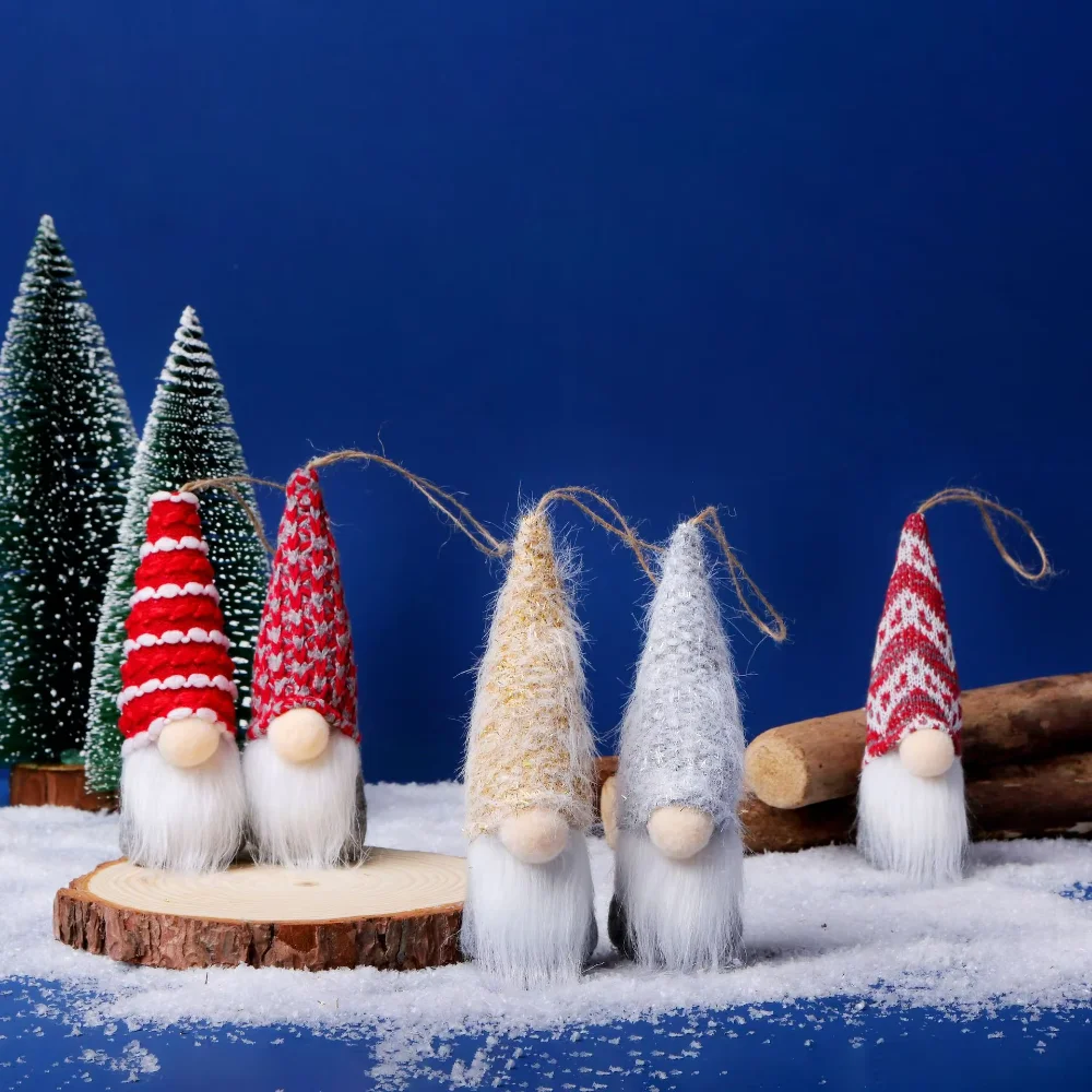 

2024 Christmas Faceless Collectible Plush Dwarf Doll Handmade Elf Pendant Christmas Tree Hanging