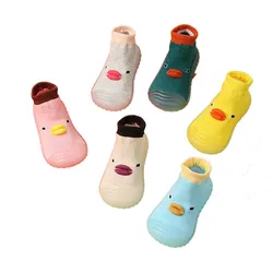 Zapatos de verano para bebés y niños pequeños, Calcetines antideslizantes resistentes al desgaste, zapatos casuales con patrón de dibujos animados para niños y niñas, amarillo, rosa, azul