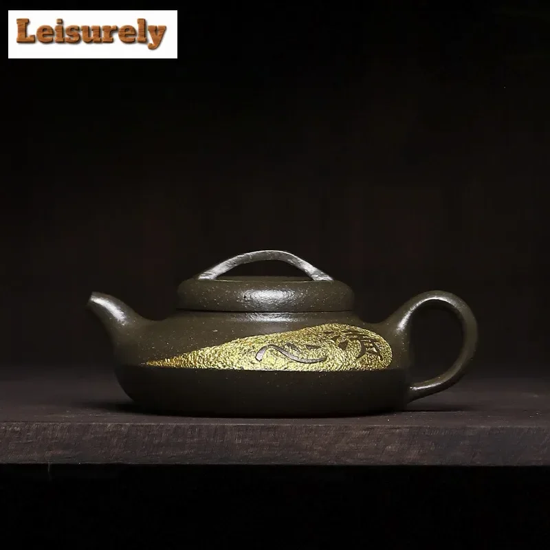 170ml Yixing Purple Clay Teapots Handmade Xiang Yuan Pot Raw Ore Green Section Mud Kettle With Filter Zisha Tea Set For Tea Gift