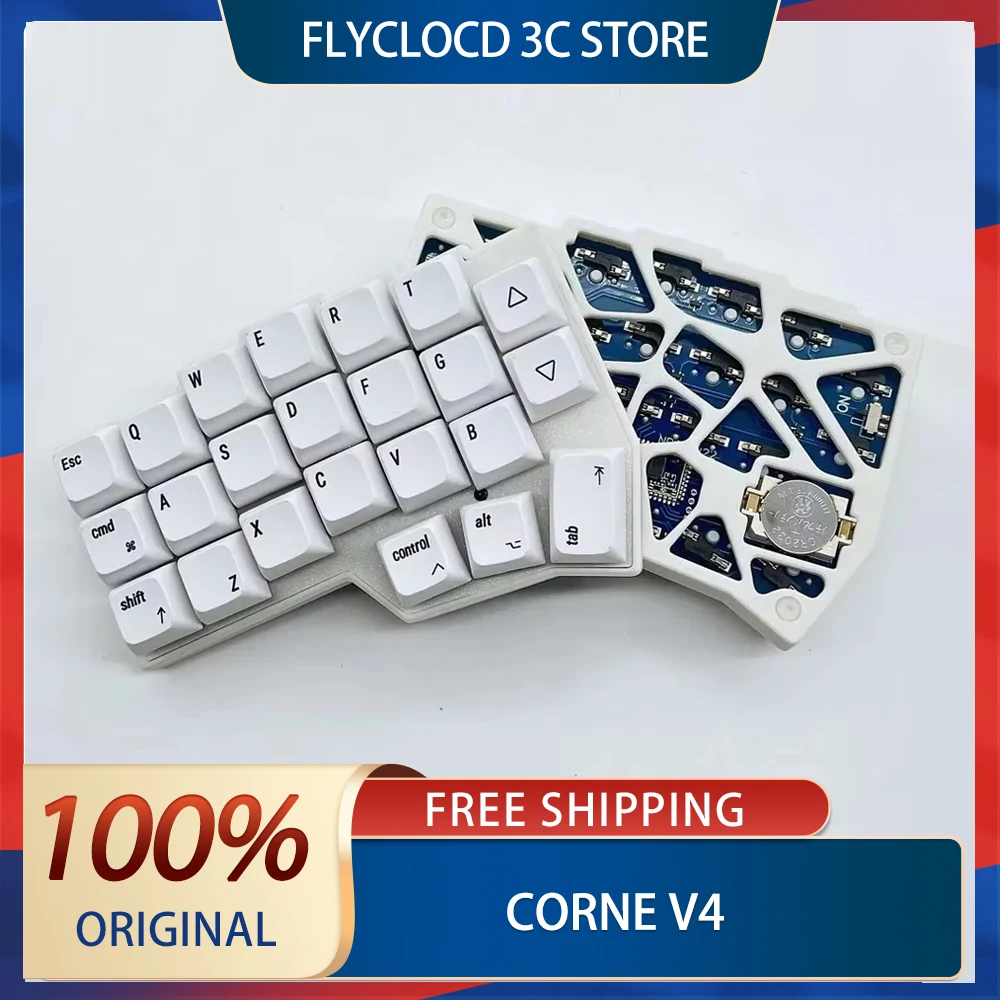 Corne V4 2.4g Wireless Split Keyboard Support Ergonomic 46keys Hot Swap Corne Wireless Customized Split Mechanical Keyboard Gift