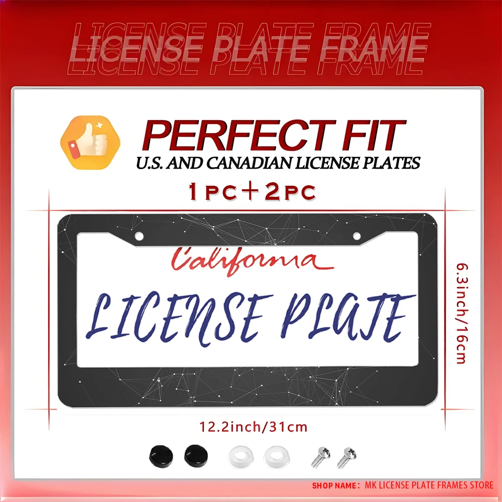 

Black Connect - алюминиевая рамка номерного знака с 2 отверстиями в горошек и комплектом винтов, забавное и новое украшение автомобиля