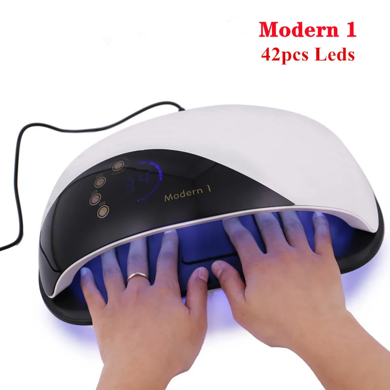 

High Power Built-in Cooling Fan Nail Dryer Two Hands Fast Drying Curing All Kinds UV/LED Gel for Manicure Salon 42 LEDs Light