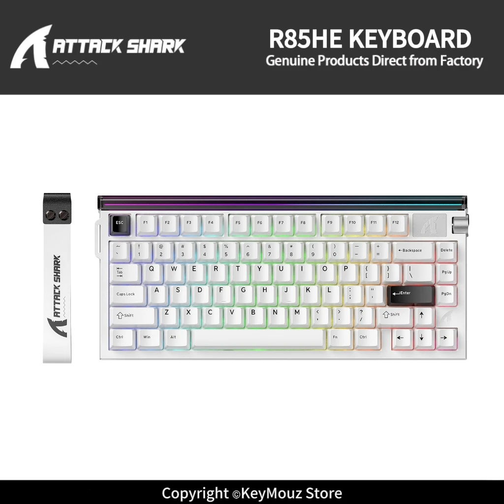ATTACK SHARK R85HE Magnetic Switch Mechanical Keyboard with 16.8M RGB Backlight Five-Layer HiFi Sound 8K Polling for Esports