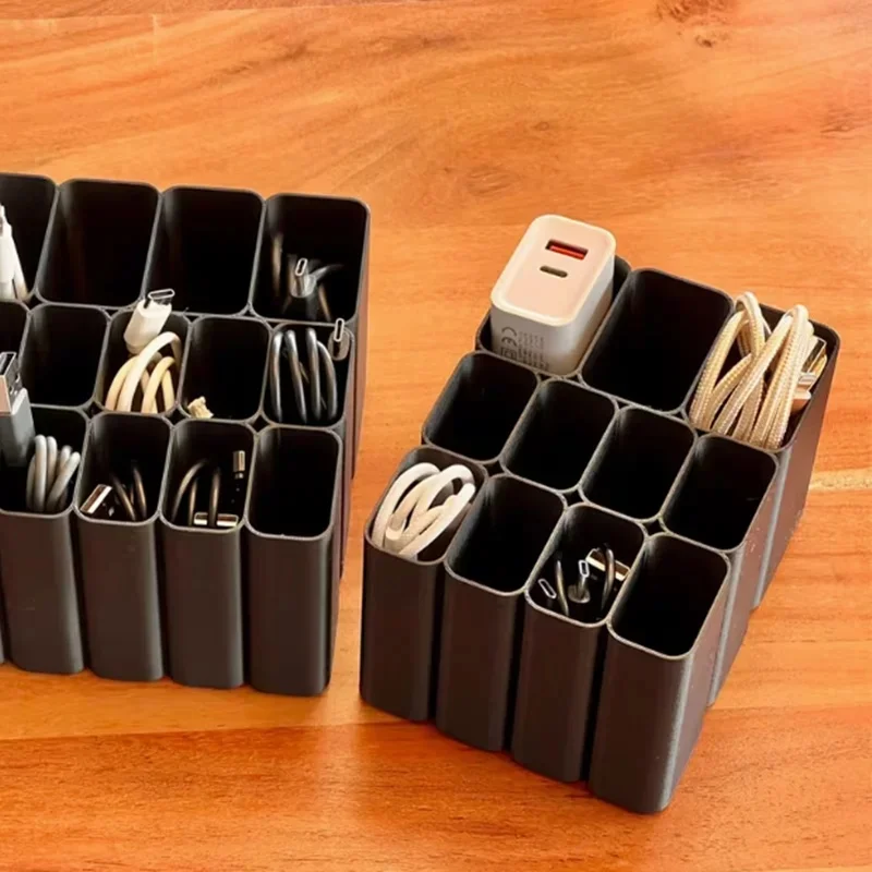 11/22 USB cable storage box/tray, suitable for desktop drawer-type cable organizers in both home and office settings