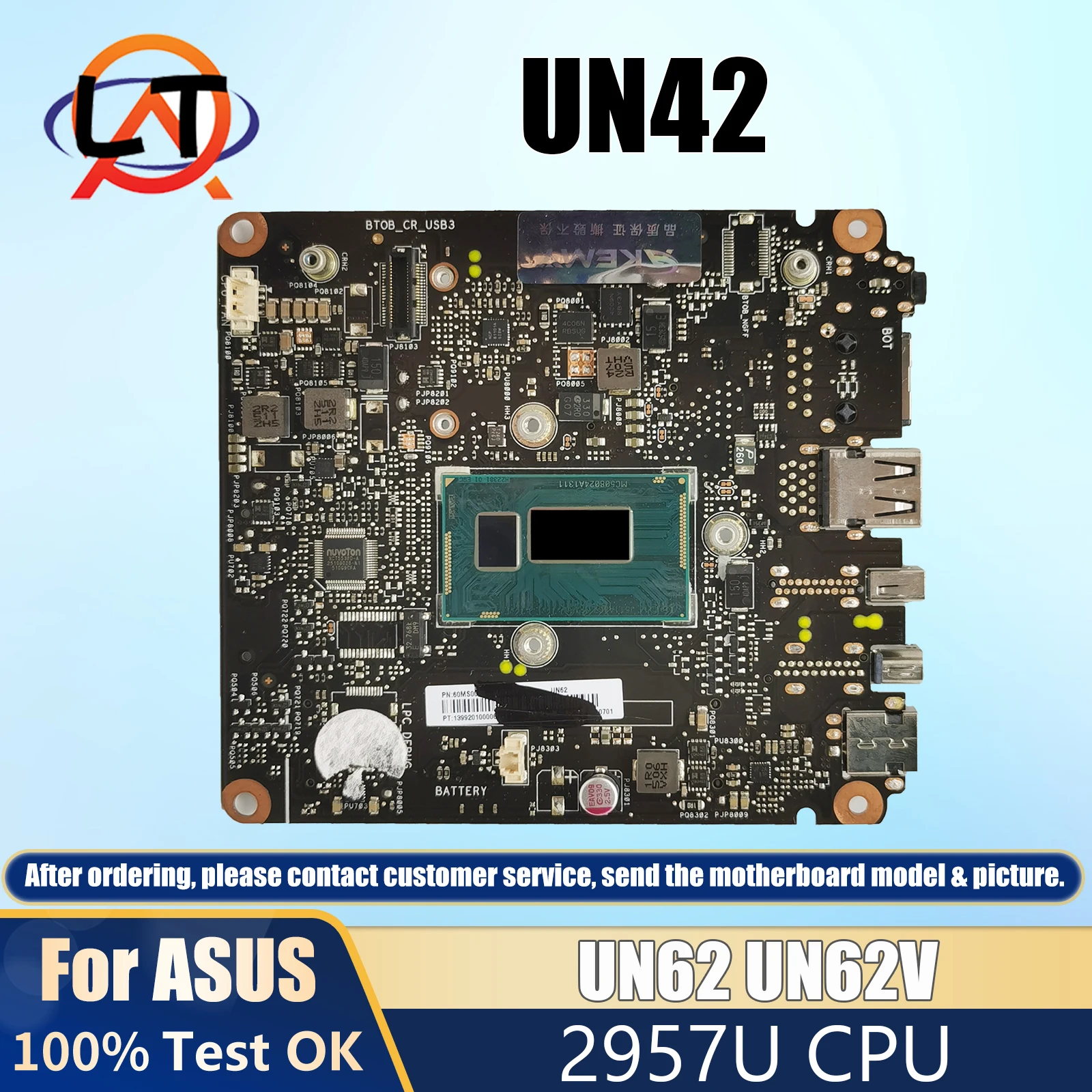 

UN42 Mainboard For ASUS VivoMini pc UN62 UN62V UN62 Motherboard With 2957U CPU UMA 100% Test work