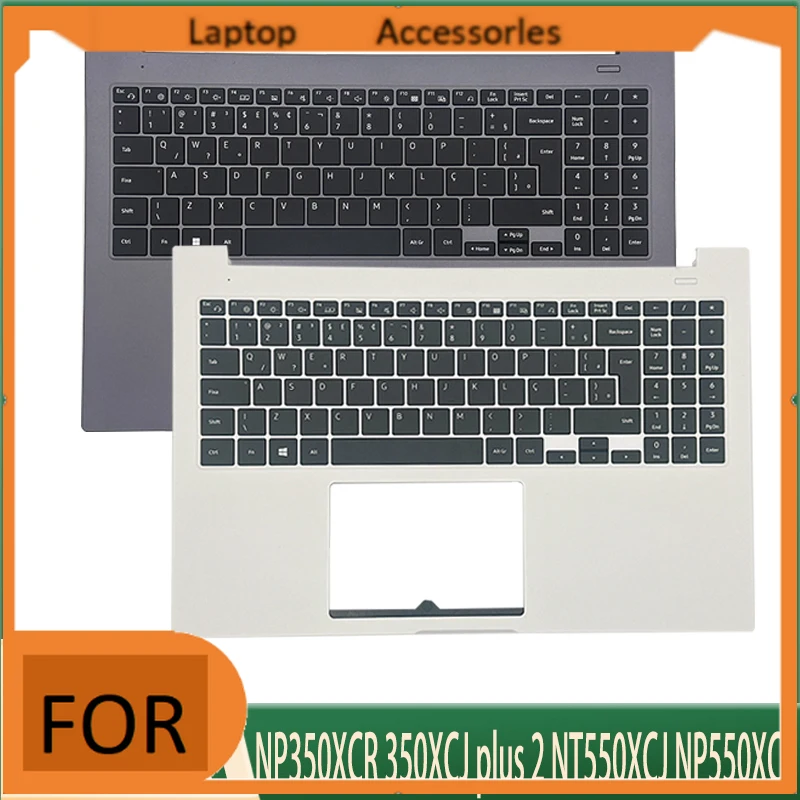 HJ New For NP350XCR 350XCJ Plus 2 NT550XCJ NP550XCJ; Replacemen Laptop Accessories Brazilian Keyboard  without backlight Grey/wh