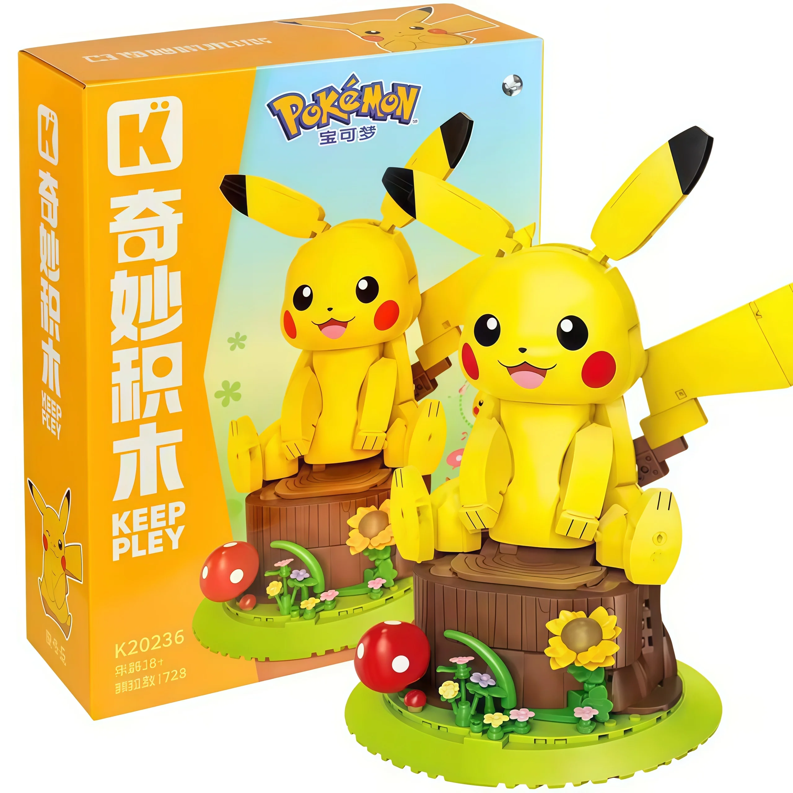 Keeppley Originele Pokemon Bouwsteenspeelgoed Pikachu Bulbasaur Plant Ingemaakte Cartoon Model Puzzel Decoratie Speelgoed Kindercadeau