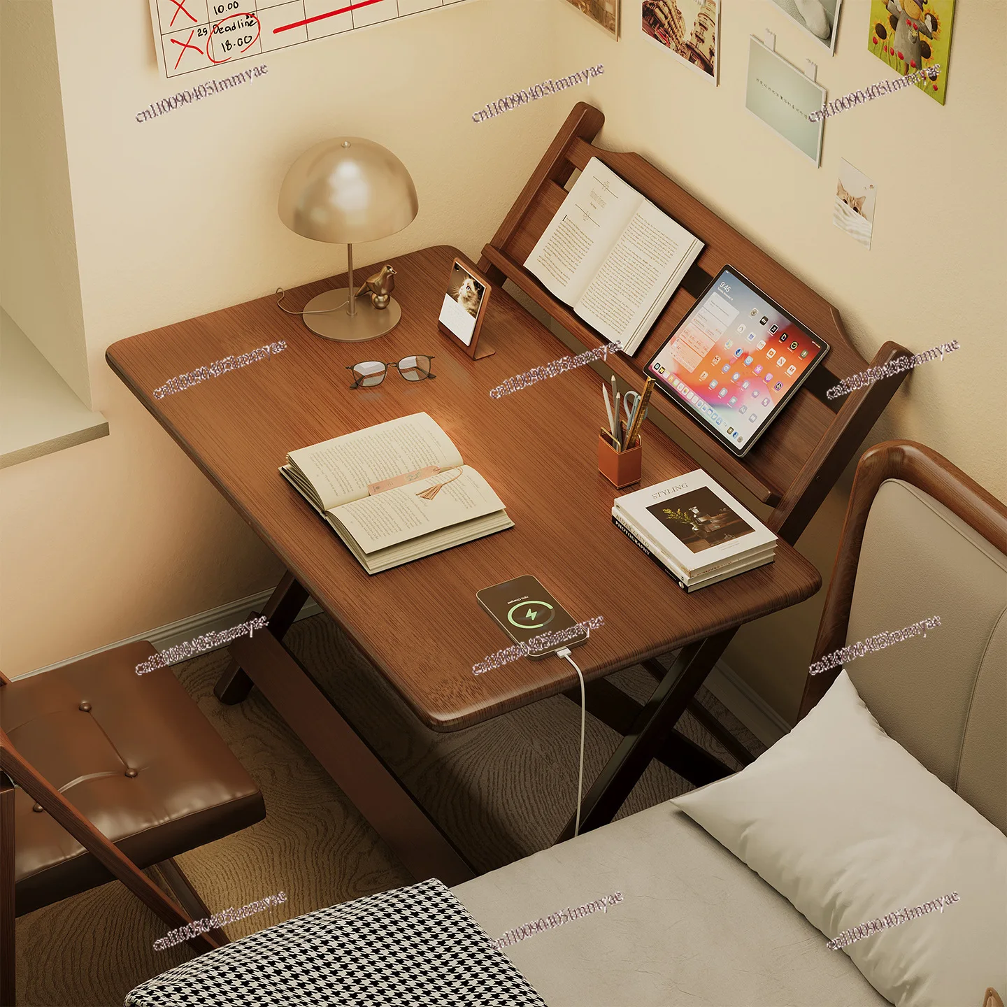 Multi-Purpose Foldable Height Adjustable Study Desk Hole-Free Install Kids Student Laptop Table For Home Dormitory Learning Work