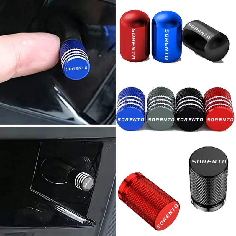 4PCS Car Wheel Tire Valve Protection Caps Accessories for KIA SORENTO Logo K7 KX3 KX5 Morning PICANTO Anti Dust Stem Cover