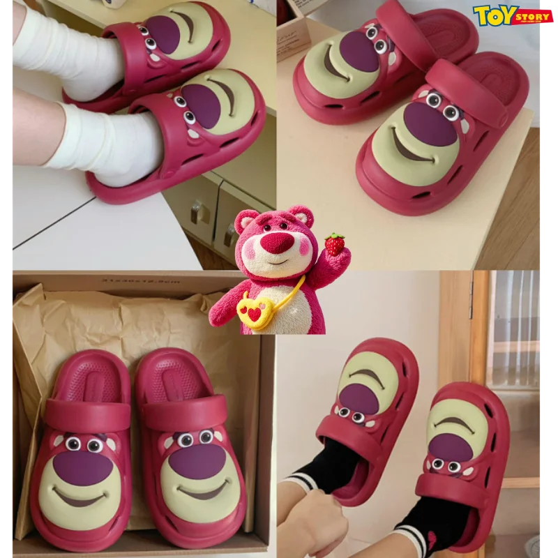 

Sweet Disney Toy Story, cute Lotso, simple fashion, creative cartoon pattern, soft sole, non-slip, comfortable light slippers