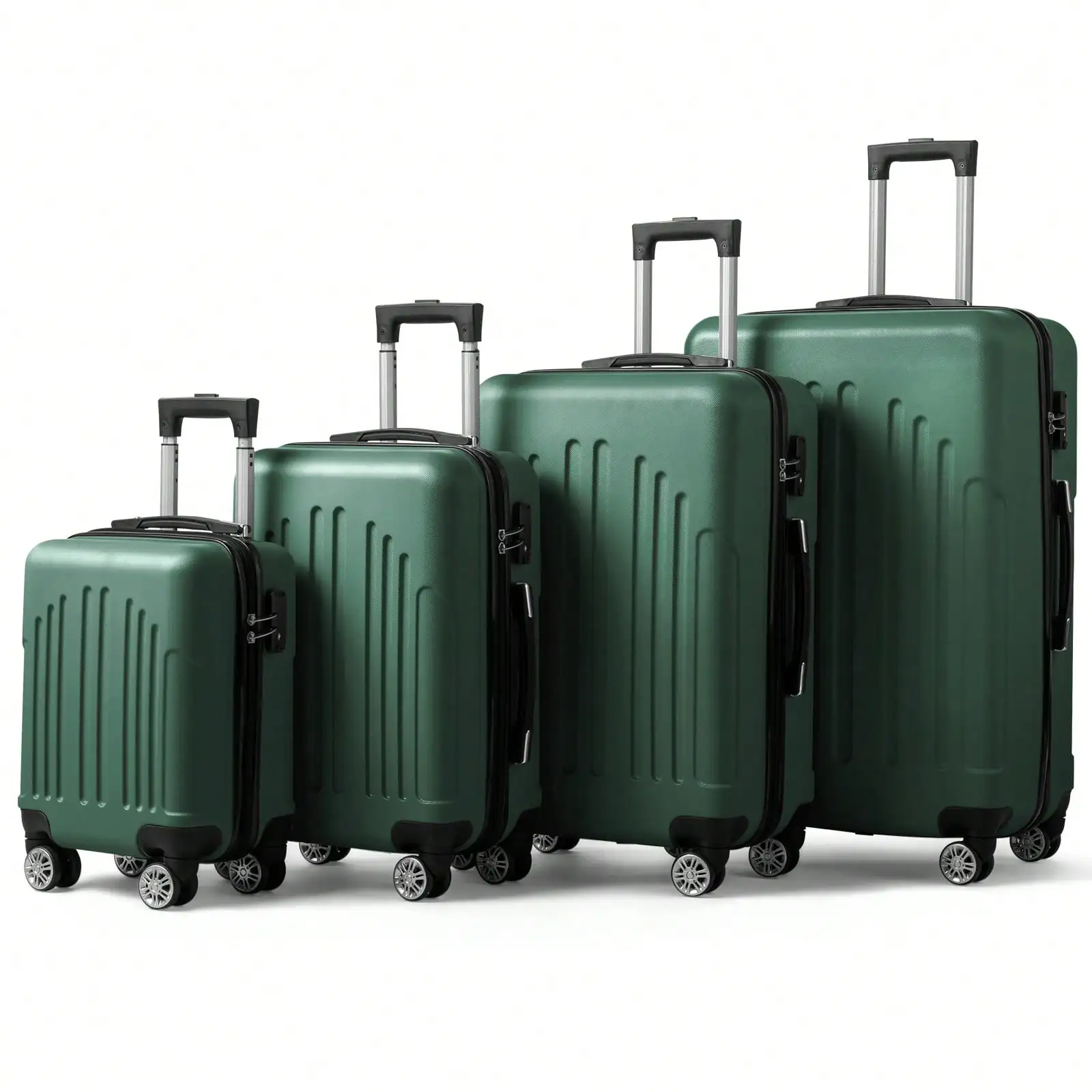4 Piece Luggage Set, ABS Hard Shell Suitcase Luggage Sets Double Wheels With TSA Lock, Purple Orchid School Cruise Essentials For Dorm Room Dorm Essentials For College For School Travel Suitcase SuitcasesSuit Case Durable
