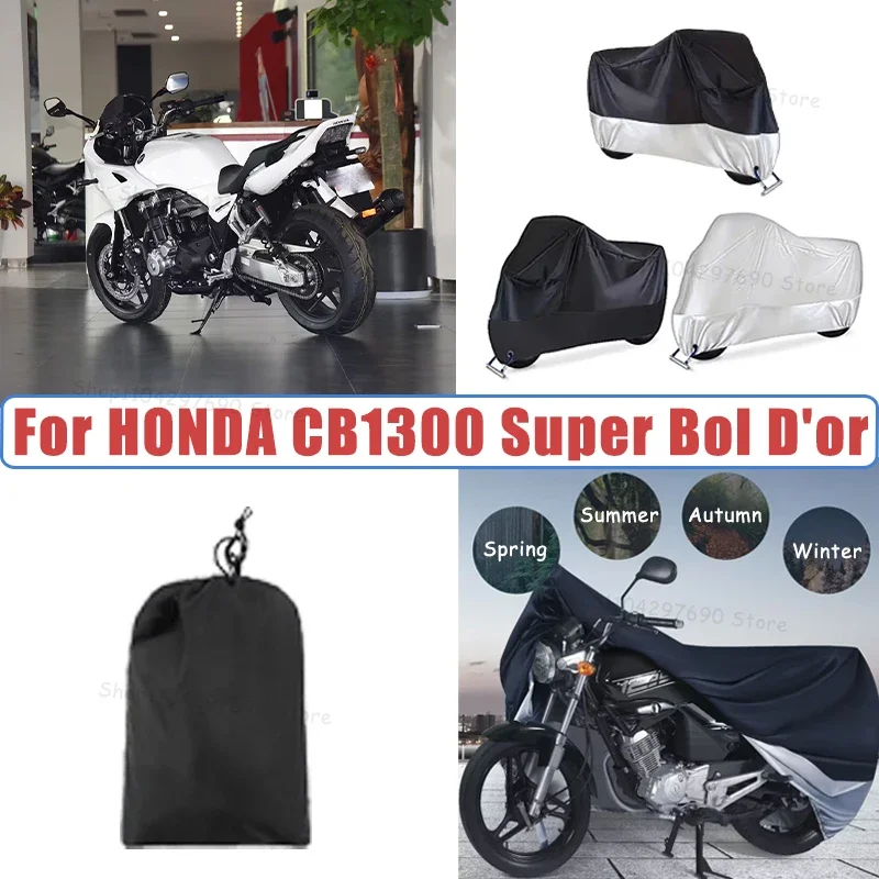 210D Oxford Motorcycle Cover Waterproof All Season UV Protection For Honda CB1300 Boldor Anti-Tear Windproof Motorbike Cover