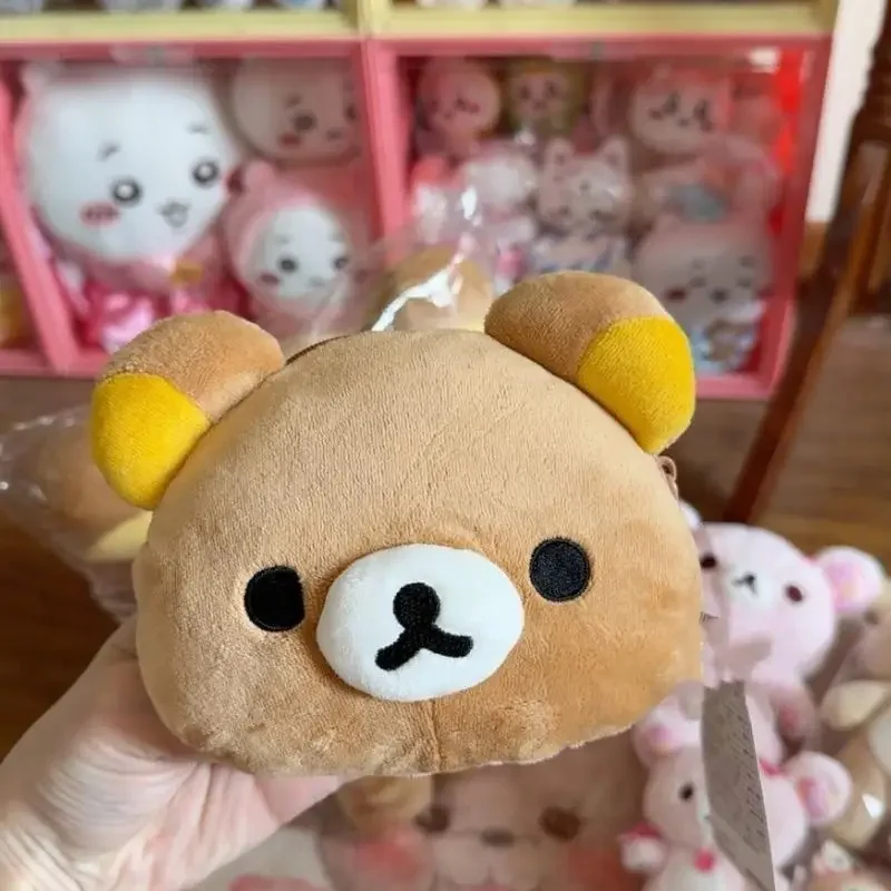 Japońska Kawaii Rilakkuma Podstawowy Kształt Twarzy Pluszowa Kiiroitori Portmonetka na Monety Kreskówkowa Puszysta Torebka na Karty Anime Gadżety Prezenty Świąteczne