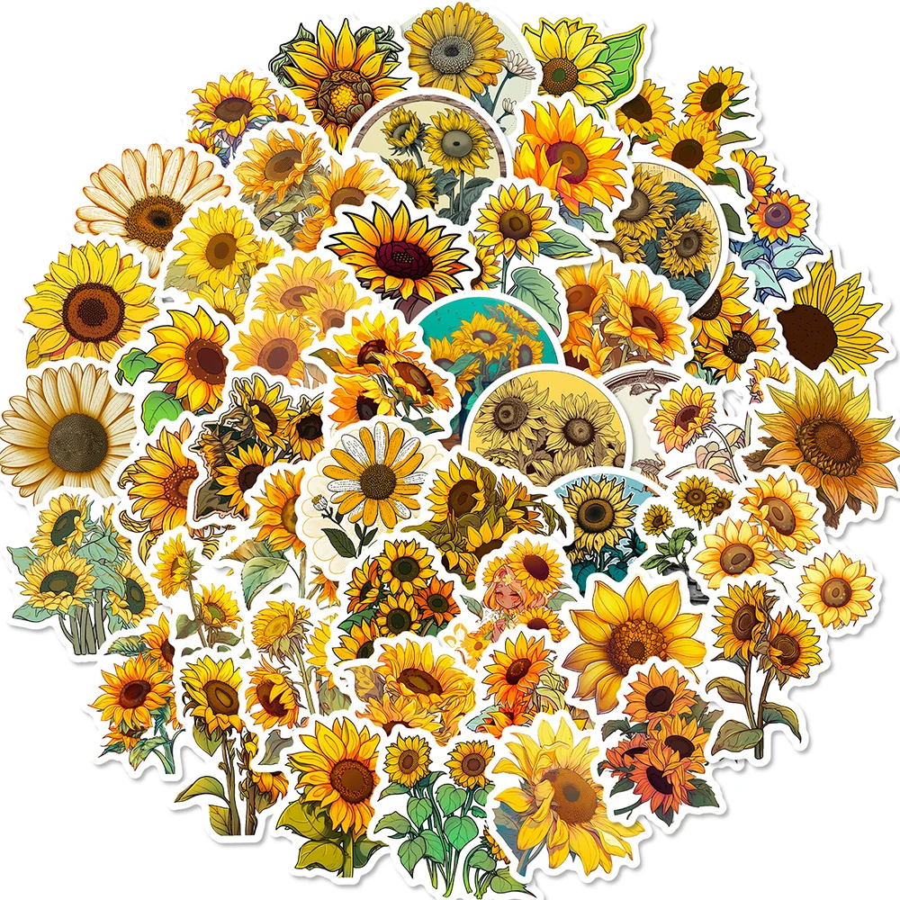 Pegatinas de dibujos animados para niños, calcomanías decorativas de 10/30/50 piezas, You Are My Sunshine, Sunflower, para ordenador portátil,