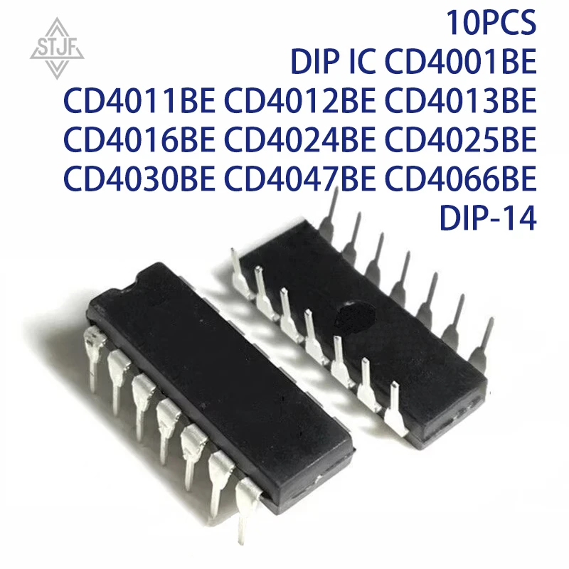 10PCS DIP IC CD4001BE CD4011BE CD4012BE CD4013BE CD4016BE CD4024BE CD4025BE CD4030BE CD4047BE CD4066BE DIP-14